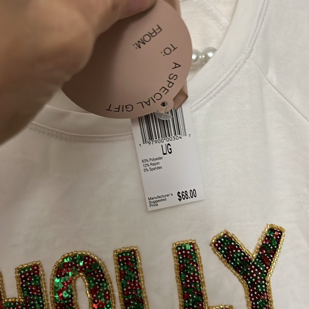 Philosophy L holiday top nwt sweatshirt holly and jolly - Picture 3 of 3